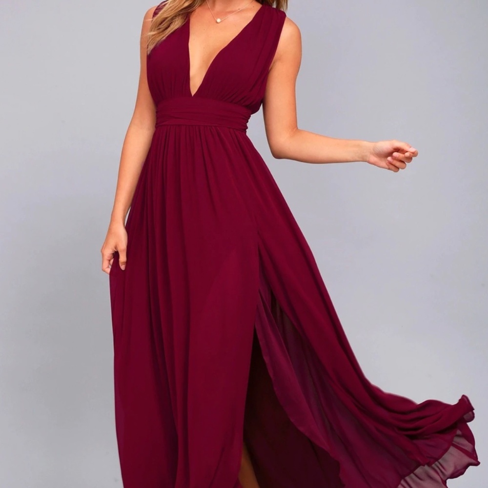Heavenly Hues Burgundy Maxi Dress